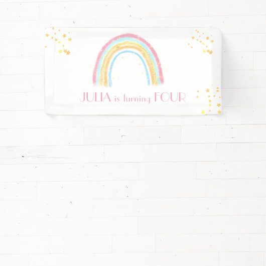 Pastel Regenbogen funkelnd Geburtstag Banner (InSitu)