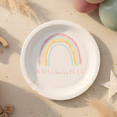 Pastel Regenbogen funkelnd Geburtstag Pappteller