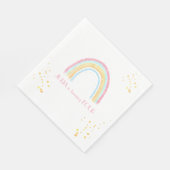 Pastel Regenbogen funkelnd Geburtstag Serviette (Ecke)