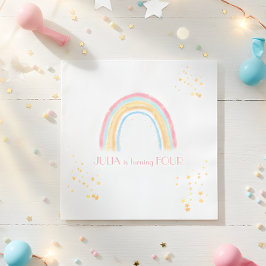 Pastel Regenbogen funkelnd Geburtstag Serviette