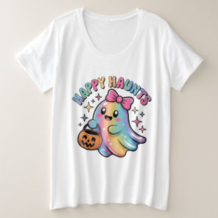 Pastel-Regenbogen-Geister-T-Shirt – Kawaii-Hallowe Große Größe T-Shirt