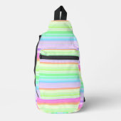 Pastel-Regenbogen gestreift Crossbody Bag (Vorderseite)