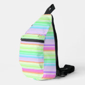 Pastel-Regenbogen gestreift Crossbody Bag (Rechte Ecke)