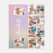 Pastel Regenbogen gurt monogramm einfaches Multi-F Fleecedecke (Vorderseite)