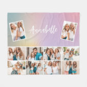 Pastel Regenbogen gurt monogramm einfaches Multi-F Fleecedecke (Vorderseite (Horizontal))