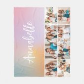 Pastel Regenbogen gürtelförmig, monogramm, einfach Fleecedecke (Vorderseite)