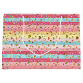 Pastel Regenbogen & Herzen Große Geschenktasche Geschenktüte (Vorderseite)
