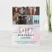 Pastel Regenbogen holografisches Geburtstagsgitter Karte (Vorderseite)