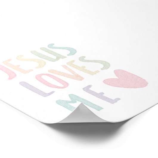 Pastel Regenbogen Jesus Lieben mir Poster (Ecke)