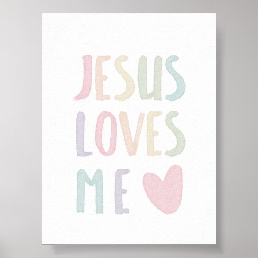 Pastel Regenbogen Jesus Lieben mir Poster (Vorne)
