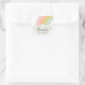 Pastel Regenbogen Kinder danken dafür Quadratischer Aufkleber (Tasche)