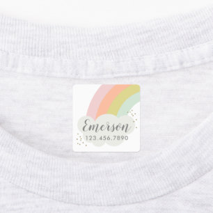 Pastel-Regenbogen-Kinder Etiketten