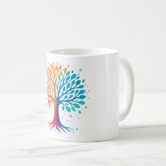 Pastel-Regenbogen-Lebensbaum-Tasse | Wasserfarben  Kaffeetasse