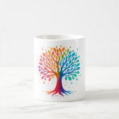 Pastel-Regenbogen-Lebensbaum-Tasse | Wasserfarben  Kaffeetasse (Mittel)