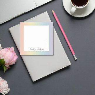 Pastel-Regenbogen mit individuellem Namen Post-it Klebezettel
