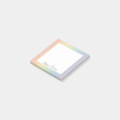 Pastel-Regenbogen mit individuellem Namen Post-it Klebezettel (angewinkelt)