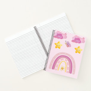 Pastel Regenbogen & Sterne Kinderzimmer Design C Notizblock