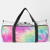Pastel Regenbogen-Tie-Dye-Mädchen-Monogramm person Duffle Bag (Rückseite)