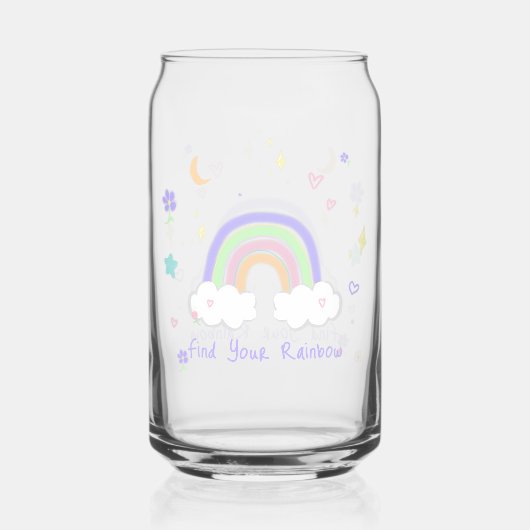 Pastel-Regenbogen-Träume Glas Can Tasse (Vorderseite)