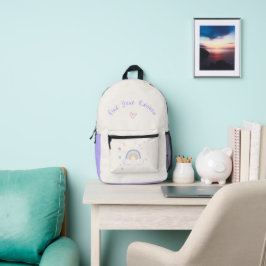 Pastel-Regenbogen-Träume-Schulrucksack Bedruckter Rucksack