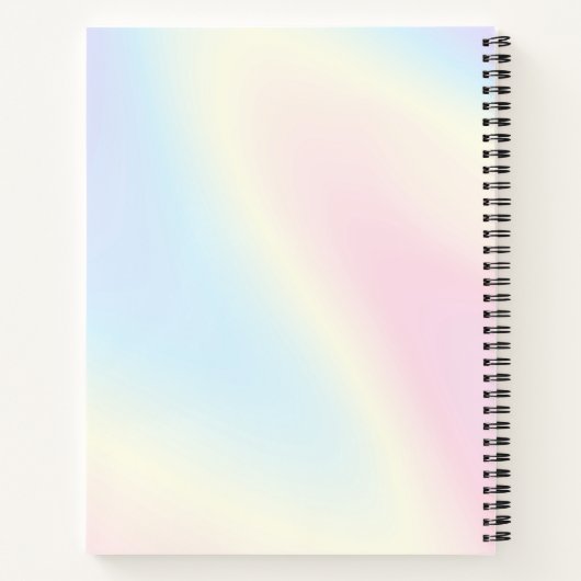 Pastel Regenbogen trendy modernes minimalistisches Notizblock (Rückseite)