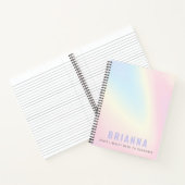 Pastel Regenbogen trendy modernes minimalistisches Notizblock (Innenseite)