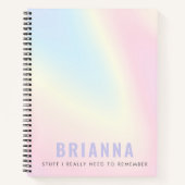 Pastel Regenbogen trendy modernes minimalistisches Notizblock (Vorderseite)