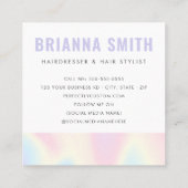 Pastel Regenbogen trendy modernes minimalistisches Quadratische Visitenkarte (Rückseite)