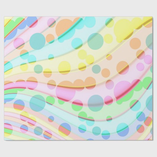 Pastel-Regenbogen von Ribbons und Blasen Geschenkpapier (Flach)