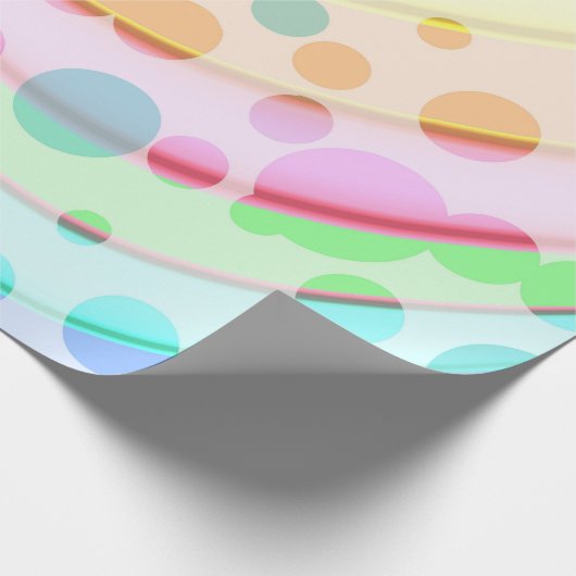 Pastel-Regenbogen von Ribbons und Blasen Geschenkpapier (Ecke)