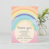 Pastel-Regenbogen-Wolken, die Ei-Rahmen anpassen Dankeskarte (Stehend Vorderseite)