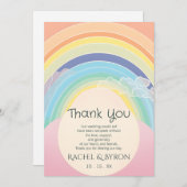 Pastel-Regenbogen-Wolken, die Ei-Rahmen anpassen Dankeskarte (Vorne/Hinten)