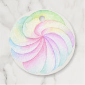 Pastel Regenbogenfarbe Einhorn Geschenkanhänger (Rückseite)