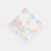 Pastel Regenbogenfarbe Einhorn Süßigkeiten Geburts Serviette (Ecke)