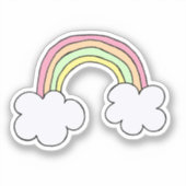 Pastel-Regenbogenkleber Aufkleber (Vorderseite)