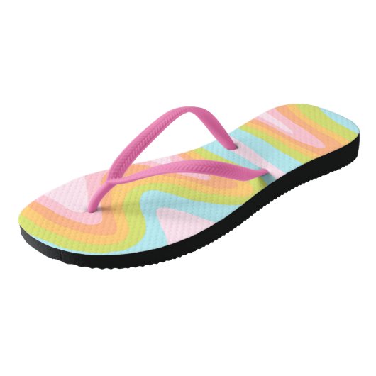 Pastel-Regenbogenkniggle Badesandalen (Schrägansicht)