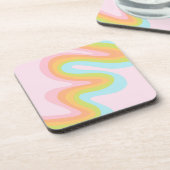 Pastel-Regenbogenkniggle Getränkeuntersetzer (Linke Seite)