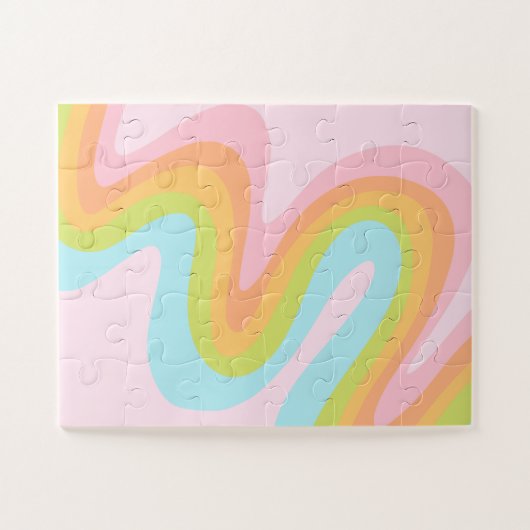 Pastel-Regenbogenkniggle Puzzle (Horizontal)