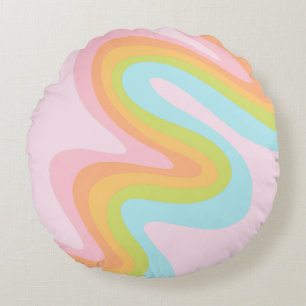 Pastel-Regenbogenkniggle Rundes Kissen
