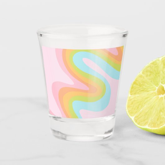 Pastel-Regenbogenkniggle Schnapsglas (Vorderseite)