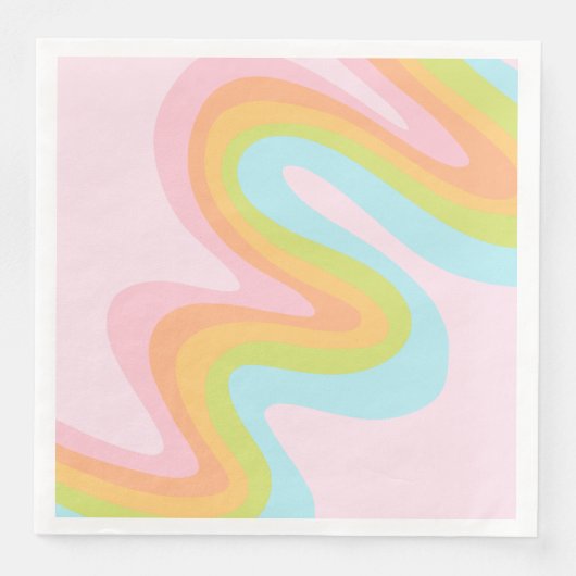 Pastel-Regenbogenkniggle Serviette (Vorderseite)