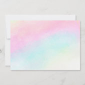 Pastel Regenbogenstar & Wolken Geburtstag Einladun Einladung (Rückseite)