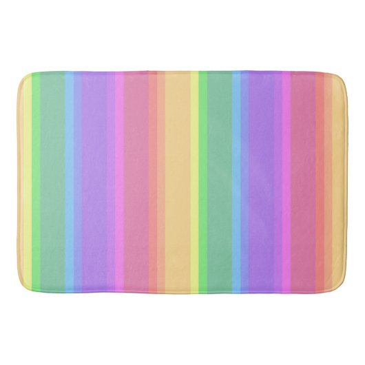 Pastel-Regenbogenstreifen Badematte (Vorderseite)