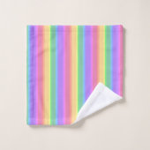 Pastel-Regenbogenstreifen Badhandtuch Set (Waschlappen)