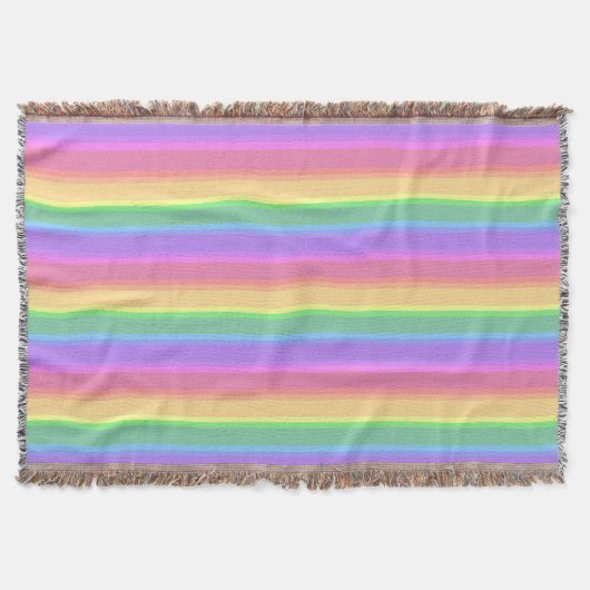 Pastel-Regenbogenstreifen Decke (Vorderseite)