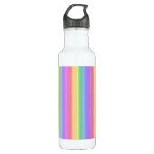 Pastel-Regenbogenstreifen Edelstahlflasche (Vorderseite)