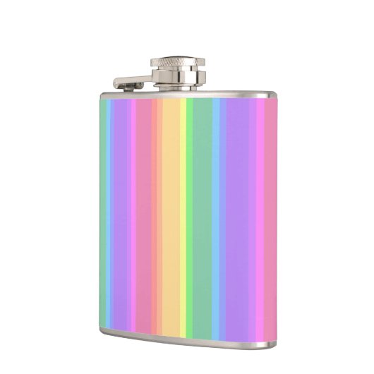 Pastel-Regenbogenstreifen Flachmann (Links)