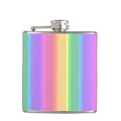 Pastel-Regenbogenstreifen Flachmann (Vorderseite)