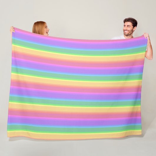 Pastel-Regenbogenstreifen Fleecedecke (Beispiel)