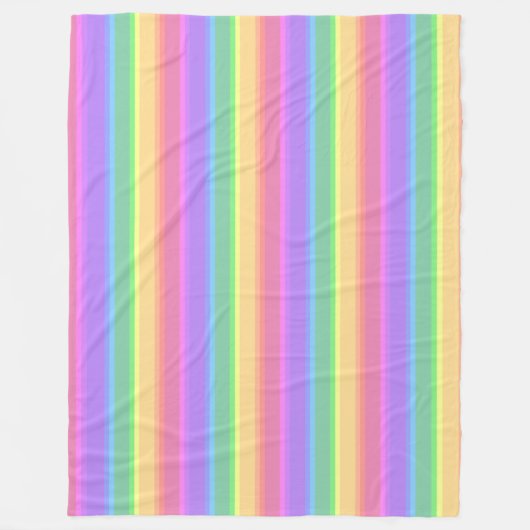 Pastel-Regenbogenstreifen Fleecedecke (Vorderseite)